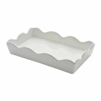 White Wave Edge Ceramic Guest Towel Holder