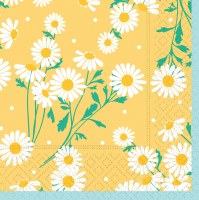 5" Sq Yellow Daisy Charm Beverage Napkins