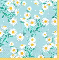 6.5" Sq Blue Daisy Charm Lunch Napkins