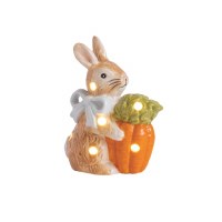 3.75" LED Brown Bunny Decorative Sitter by Mud Pie