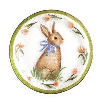 12" Round Brown Bunny Glass Platter by Mud Pie