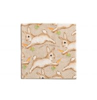 Pack of Twelve 5" Sq "Hippity Hoppity" Bunny Beverage Napkins by Mud Pie