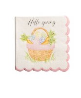 Pack of Twelve 5" Sq "Hello Spring" Beverage Napkins by Mud Pie