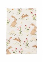 21" x 14" Bunny with Flowers Kitchen Towel by Mud Pie