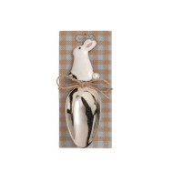 4.5" White Bunny Metal Candy Scoop by Mud Pie