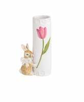 6" White Bow Bunny Ceramic Bud Vase by  Mud Pie