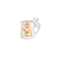 3" Pink Bow Bunny Ceramic Bud Vase by Mud Pie