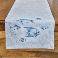 72" Blue Reef Fish Table Runner