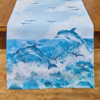 54" Blue Dolphins Table Runner