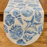 54" Blue Shell on Braided Table Runner