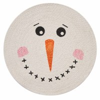 15" Round Snowman on Braided Placemat