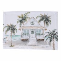 13" H x 19" W Christmas Beach House Placemat