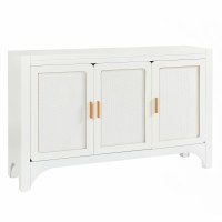 56" White Three Door Credenza