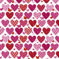 5" Sq Mini Hearts and Butterflies Beverage Napkins