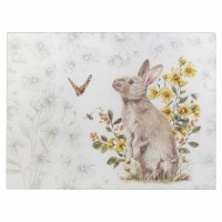 12" x 16" Brown Bunny Glass Cutting Board