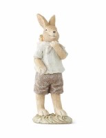 8" Light Brown Polyresin Boy Bunny Figurine