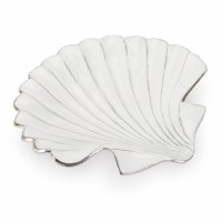 9" Silver Metal Scallop Plate