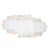 68" Egg Flower Cutwork Border Table Runner