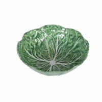 13" Round Green Cabbage Leaf Melamine Bowl