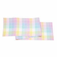 72" Multi Pastels Grid Table Runner