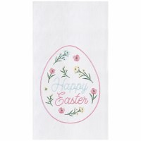 27" x 18" "Happy Easter" Floral Egg Embroidered Kitchen Towel