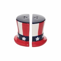 3" Uncle Sam Hat Ceramic Salt & Pepper Shakers