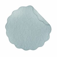 17" Round Breeze Blue Christiana Quilted Placemat