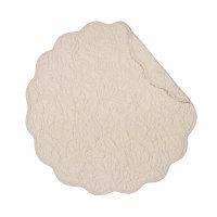 17" Round Khaki Christiana Quilted Placemat