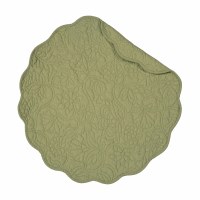 17" Round Green Christiana Quilted Placemat