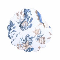 17" Round Seahorse Sands Quilted Placemat