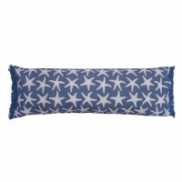 12" x 36" Blue and White Starfish Decorative Coastal Pillow