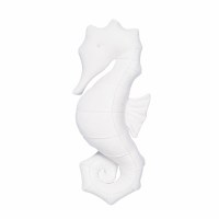 20" White Seahorse Shaped Decorative Coastal Pillow