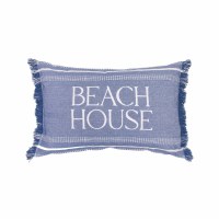 14" x 22" Blue "Beach House" Decorative Coastal Pillow