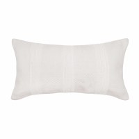 12" X 24" White Chindi Stripe Decorative Pillow