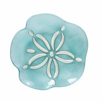 11" Blue Sand Dollar Shaped Glass Plate