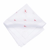 20" Pink Flamingos on White Fabric Napkin