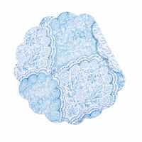 17" Round Blue Chinoiserie Coast Quilted Placemat