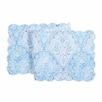 51" Blue Chinoiserie Coast Quilted Table Runner