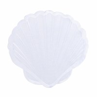 17" White Scallop Embroidered Edge Fabric Placemat