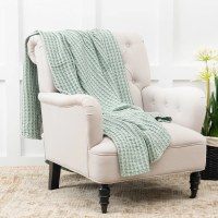 50" x 70" Sage Green Bamboo Waffle Throw Blanket