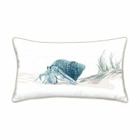 12" x 21" Hermit Crab Decorative Coastal Indoor/Outdoor Lumbar Pillow
