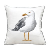 18" Sq Gray Gull Decorative Coastal Indoor/Outdoor Pillow