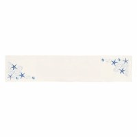 14" x 72" Embroidered Blue Starfish Table Runner