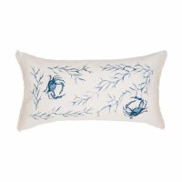 14" x 26" Two Blue Crabs Decorative Coastal Indoor/Outdoor Throw Pillow