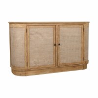 61" Brown Two Woven Door Credenza