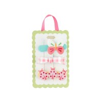 Set of Three Multi Pastel Ladybug Hair Clips by Mud Pie