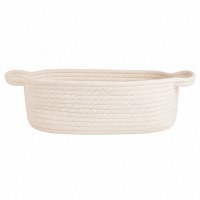 Large White Oval Fabric Basket