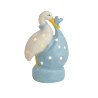 3.5" LED Blue Stork Sitter by Mud Pie