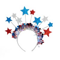 LED Red White and Blue Stars Headband by Mud Pie