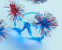LED Blue Glasses with Red and Blue Stars by Mud Pie